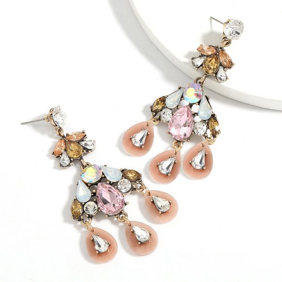 Rhinestone Chandelier Earrings - Picture 1 of 1